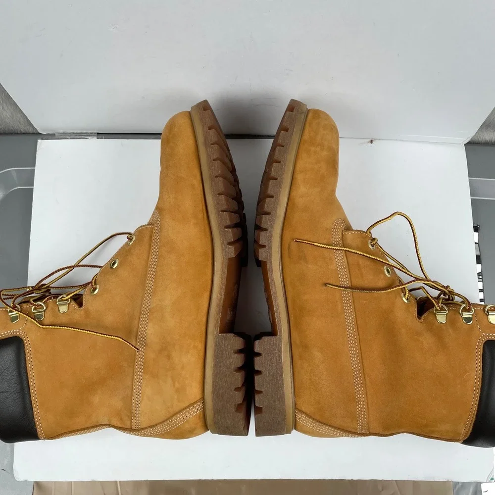 Timberland Boots Beige Premium Work Timbs Tan Beige Leather - Mens Size 13